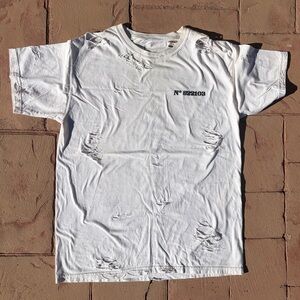 White Distressed Men's T-Shirt